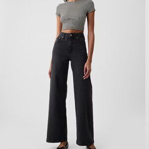 GAP Black Wide Leg, High Rise Jeans
